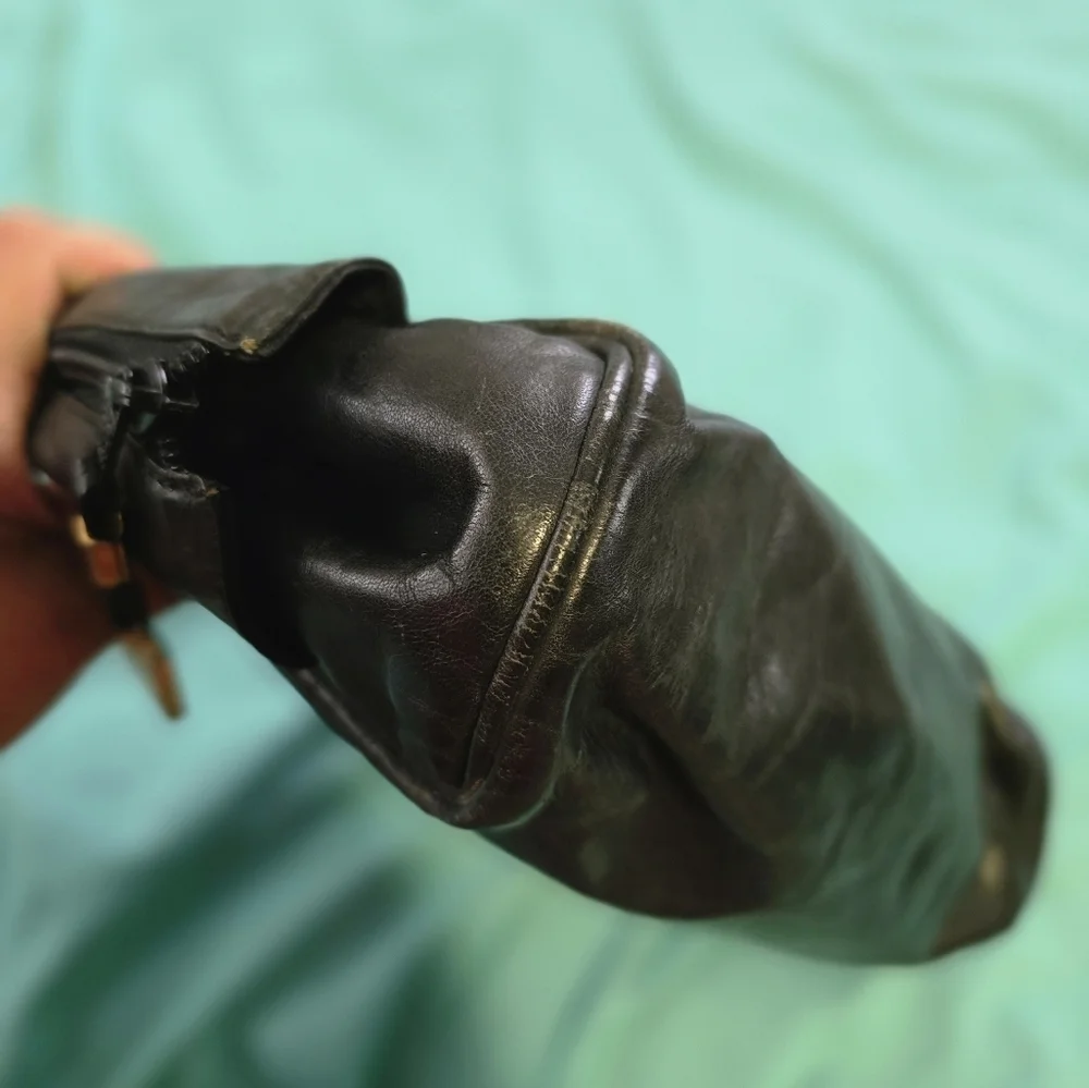 Loewe Black Leather Clutch with Wristlet